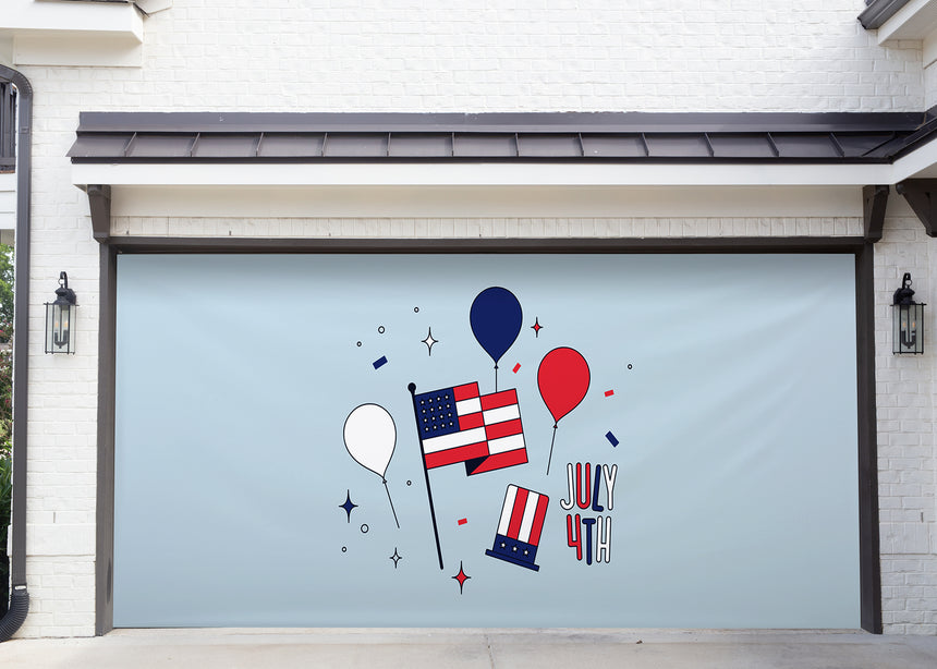 Playful Patriot 4th of July Garage Door Banner