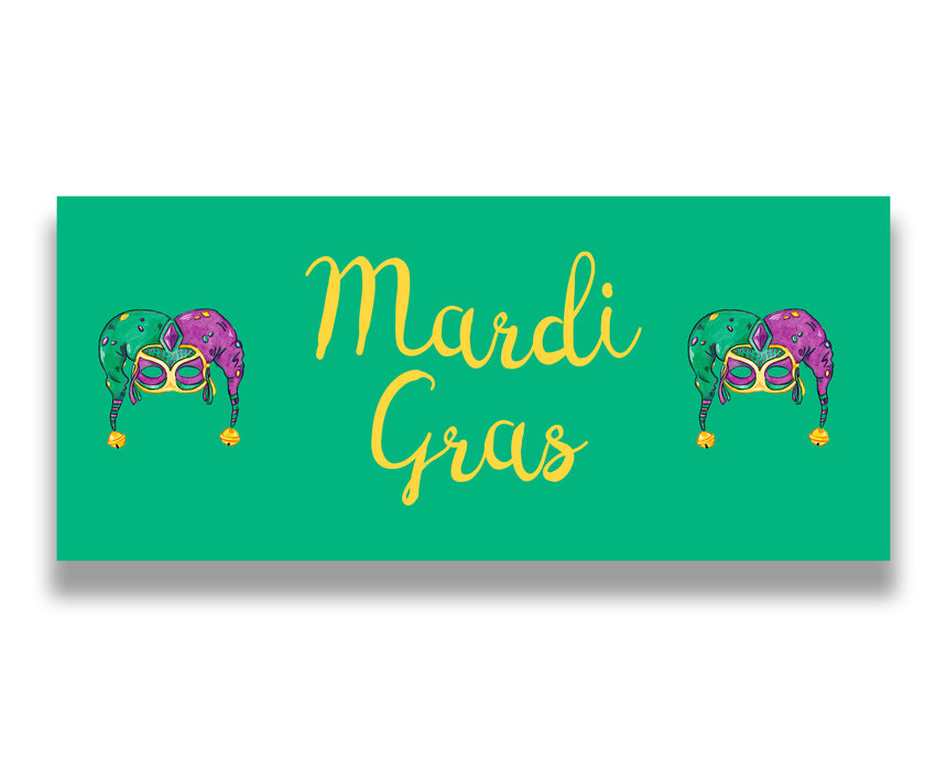Mardi Gras Mask Garage Door Banner