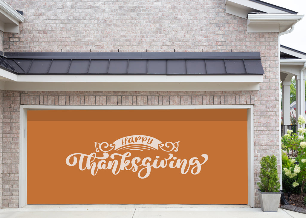 Banner Calligraphy Thanksgiving Garage Door Banner – DoorPOP