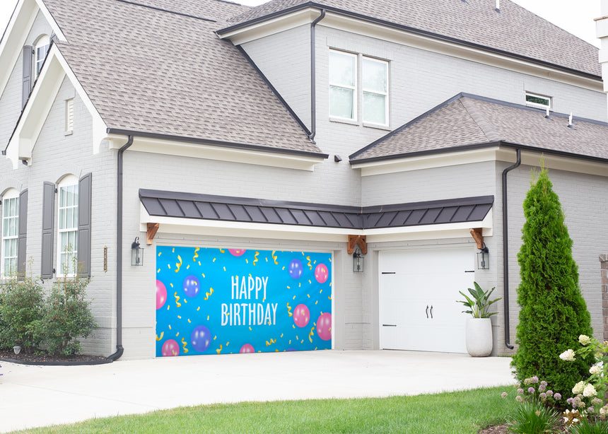 Confetti Birthday Garage Door Banner