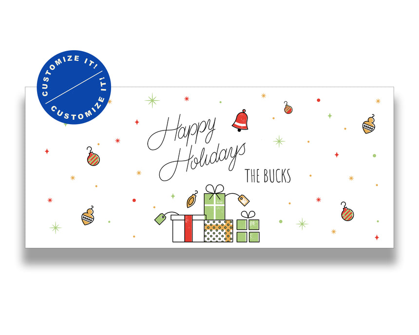Happy Holidays Gift Boxes Christmas Garage Door Banner