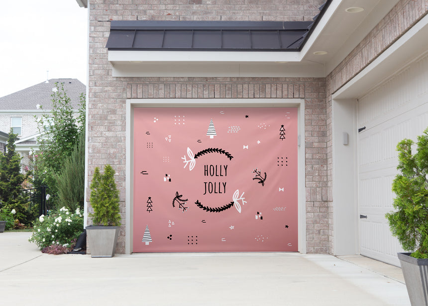 Holly Jolly Christmas Garage Door Banner