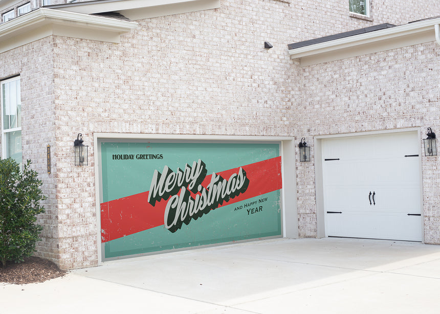 Vintage Christmas Garage Door Banner