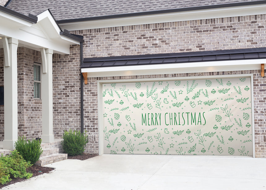 Hand Drawn Christmas Garage Door Banner