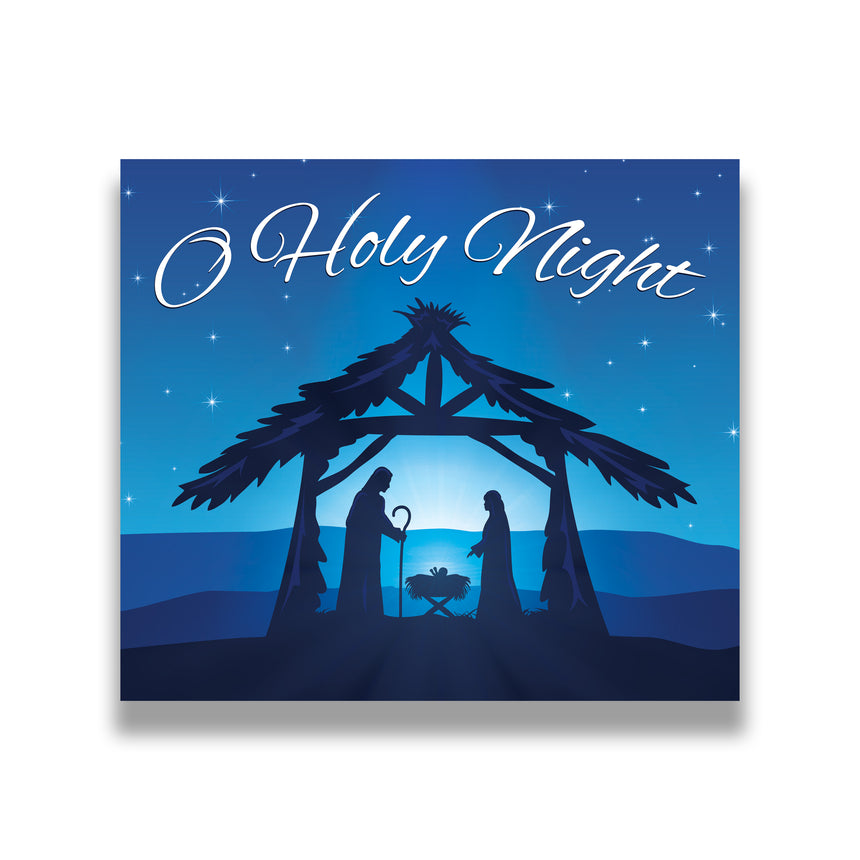 O Holy Night At The Nativity Christmas Garage Door Banner
