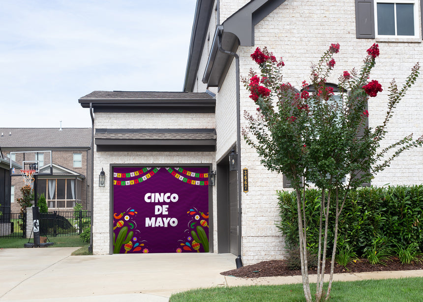 Flat Cinco De Mayo Garage Door Banner