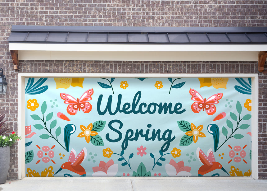 thumbnail image 2 of Easter Garage Door Decorations Cover Banner,Spring Easter Backdrop Garage Door Cover Banner,Easter Eggs Car Bunny Rainbow Flower Garden 2 Car Garage Door Banner For Outdoor Holiday Decorations 6x8ft1 2 of 13