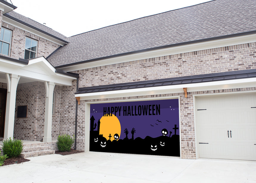 Jacko Moon Halloween Garage Door Banner