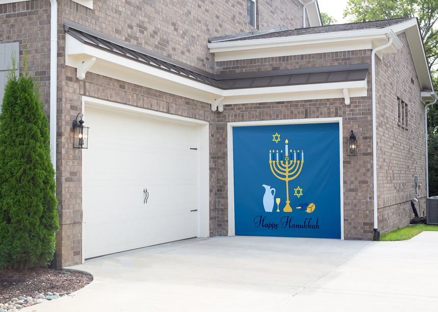 Menorah Hanukkah Garage Door Banner