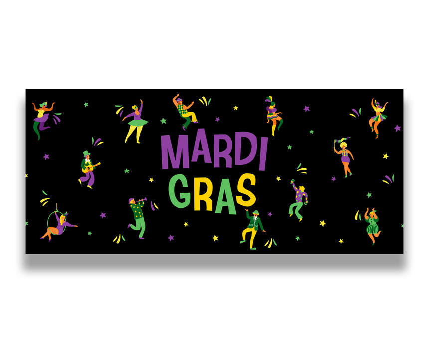 Dancing Mardi Gras Garage Door Banner