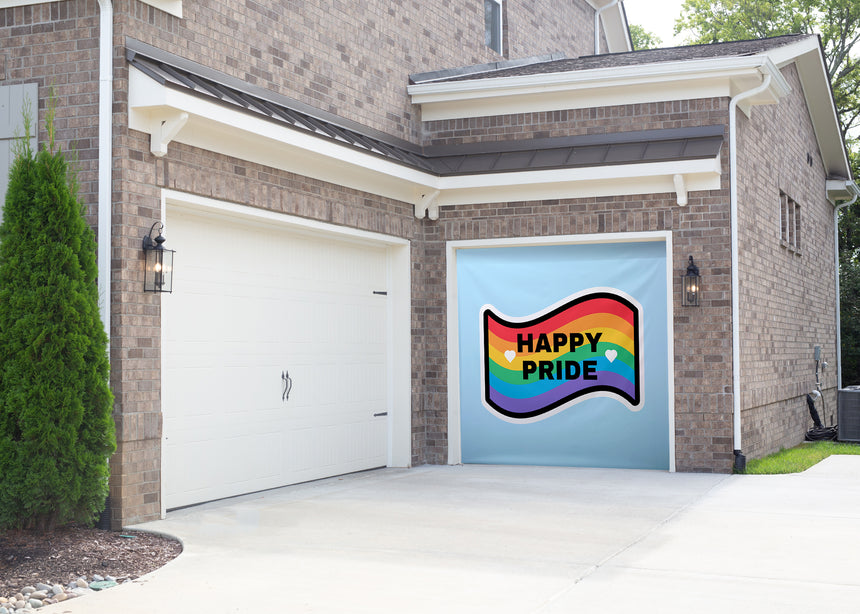Happy Pride Garage Door Banner