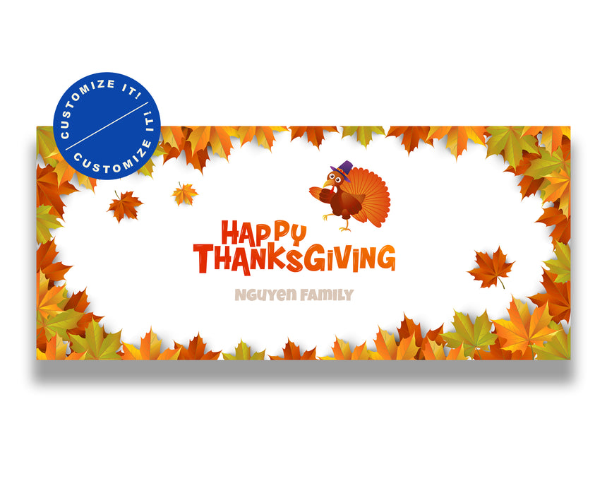 Turkey Top Hat Thanksgiving Garage Door Banner