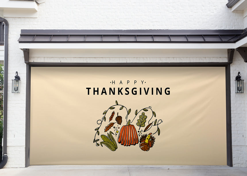 Harvest Thanksgiving Garage Door Banner