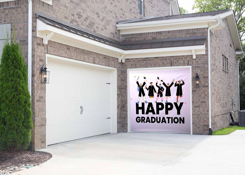 Happy Grad Girls Graduation Garage Door Banner