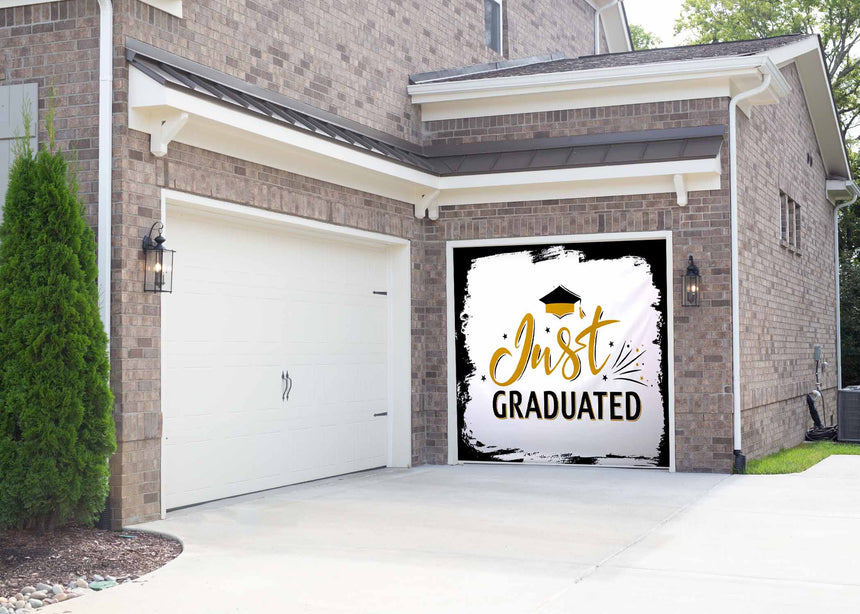 Just Graduated Graduation Garage Door Banner