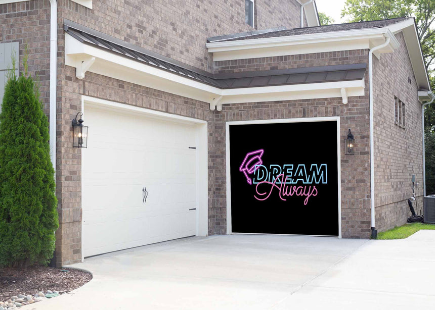 Neon Dream Graduation Garage Door Banner